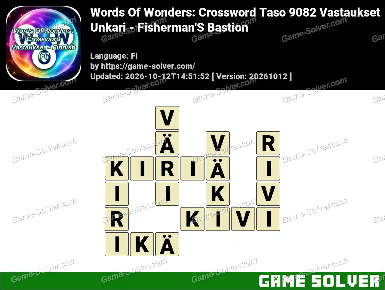 Words Of Wonders: Crossword Taso 9082 Vastaukset – Unkari – Fisherman’S Bastion